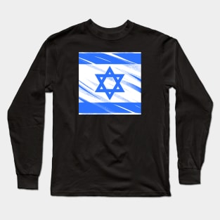 Flag of Israel grunge style Long Sleeve T-Shirt